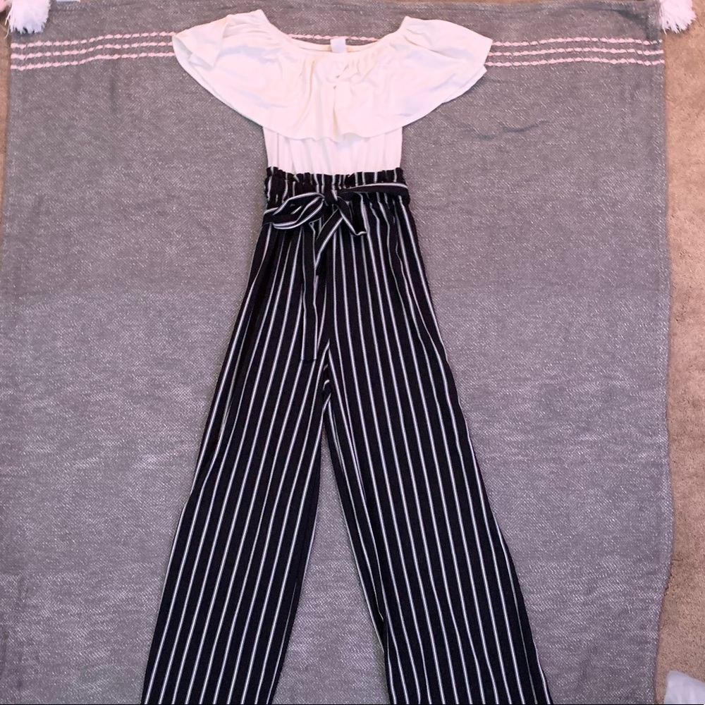 Formal Black and White Jumpsuit